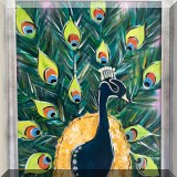 A06. Unsigned peacock painting. 